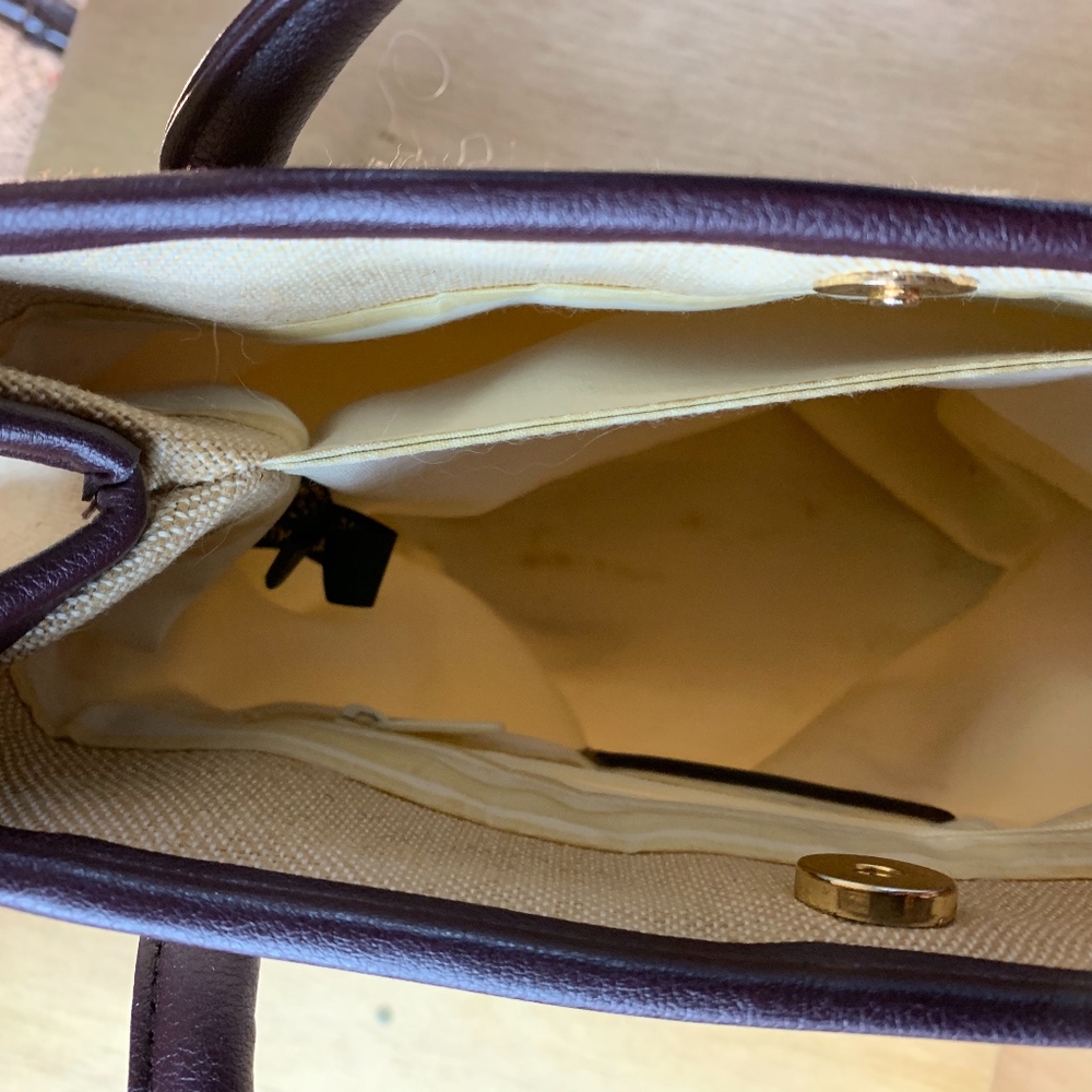 Etiene Aigner Burlap Style Bag Double Handle - Picture 7 of 7